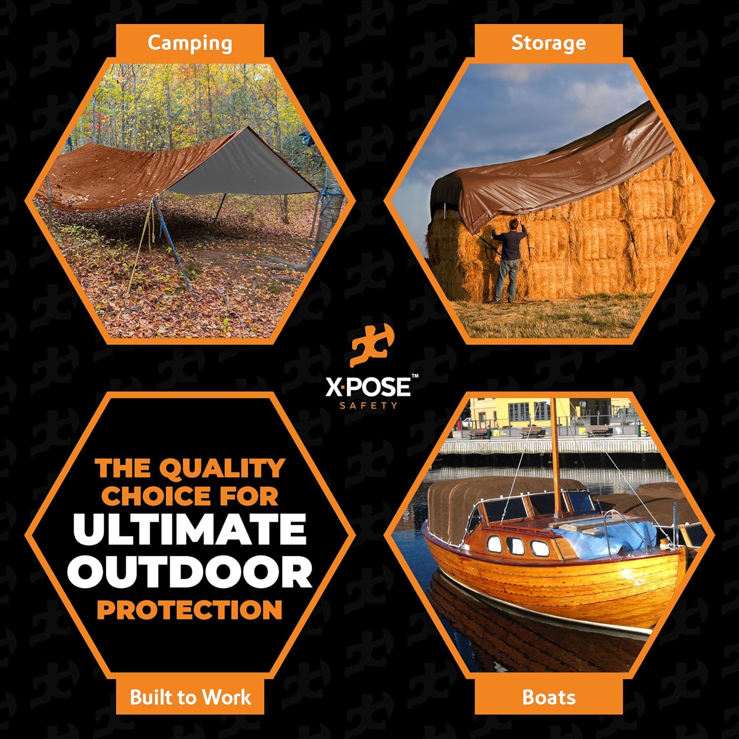 Thumbnail 1 de Xpose Safety 6' x 8' Ultra Heavy Duty Tarp (20 Mil) – All-Weather Waterproof Cover