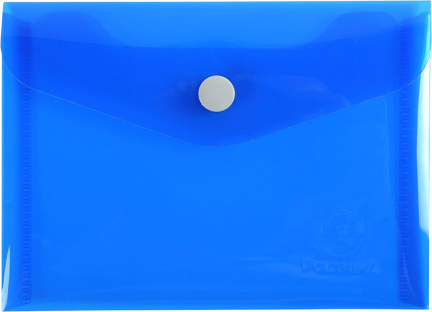 Detalle 2 de Exacompta 34430E : Carton de 30 pochettes plastron à fermeture pression, PP lisse, format B7 (14 x 10 cm)