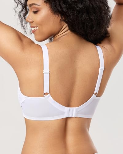 Detalle 2 de DELIMIRA Femme Soutien-Gorge Grande Taille Dentelle Blanc 95D