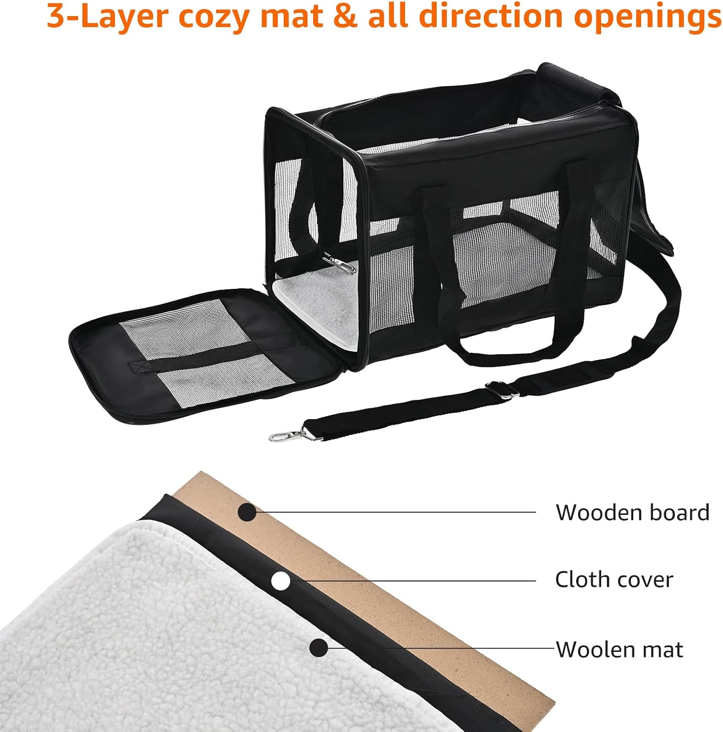 Detalle 2 de Amazon Basics Trasportino Morbido Grande 50 cm