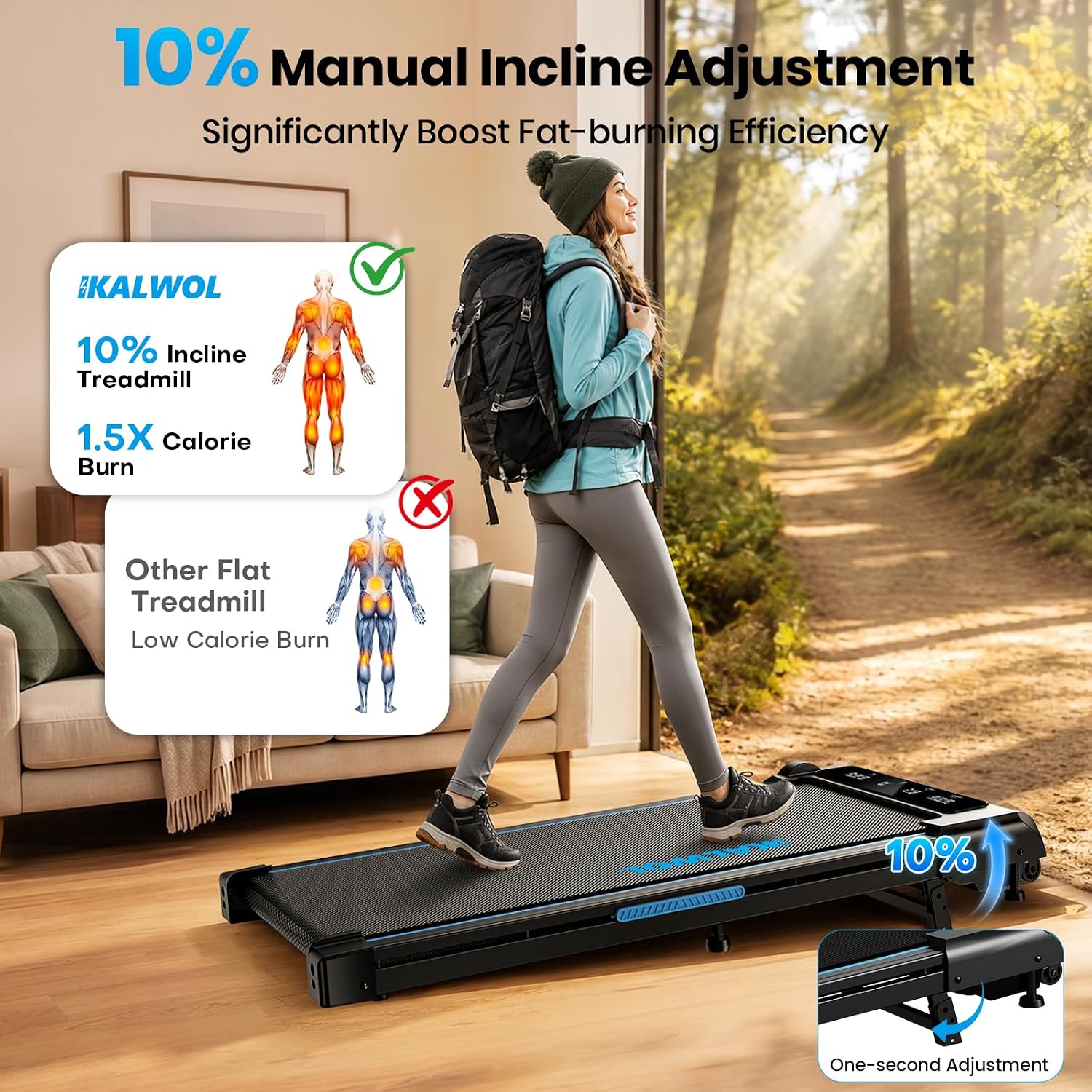 Detalle de KALWOL Walking Pad 6.2 MPH