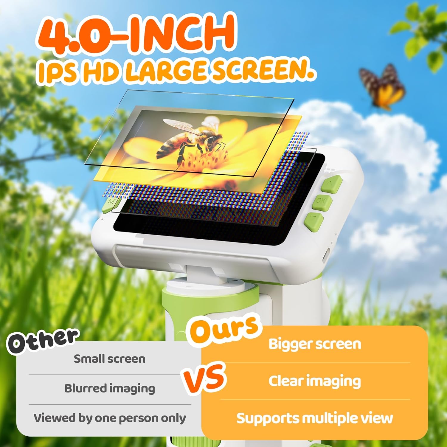 Thumbnail 2 de HEWEIMEI 1600X Mikroskop für Kinder 4K 4,0" IPS-Bildschirm ⌚?
