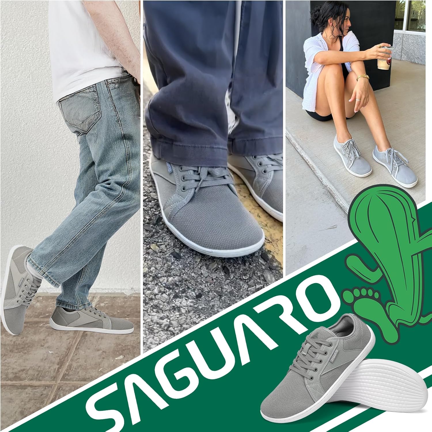 Thumbnail 1 de SAGUARO Unisex Knit Barfußschuhe mit breiter Zehenbox und Zero-Drop Sohle (Luck Ⅰ), Gr. 36–48