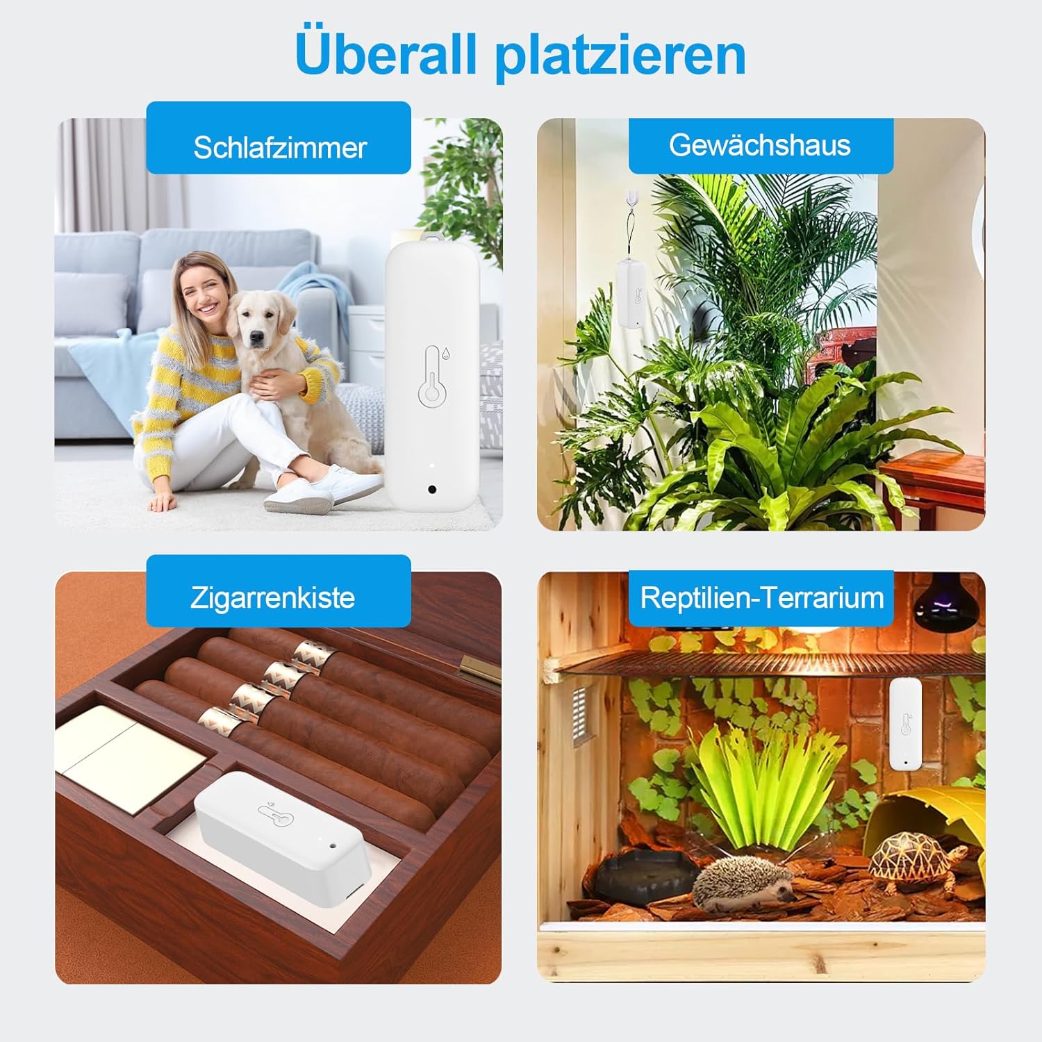 Thumbnail 6 de WIOONI 2er-Set WLAN Thermometer & Hygrometer (WiFi, Smart Life/Tuya-kompatibel) für Gewächshaus, Kühlschrank & Co.