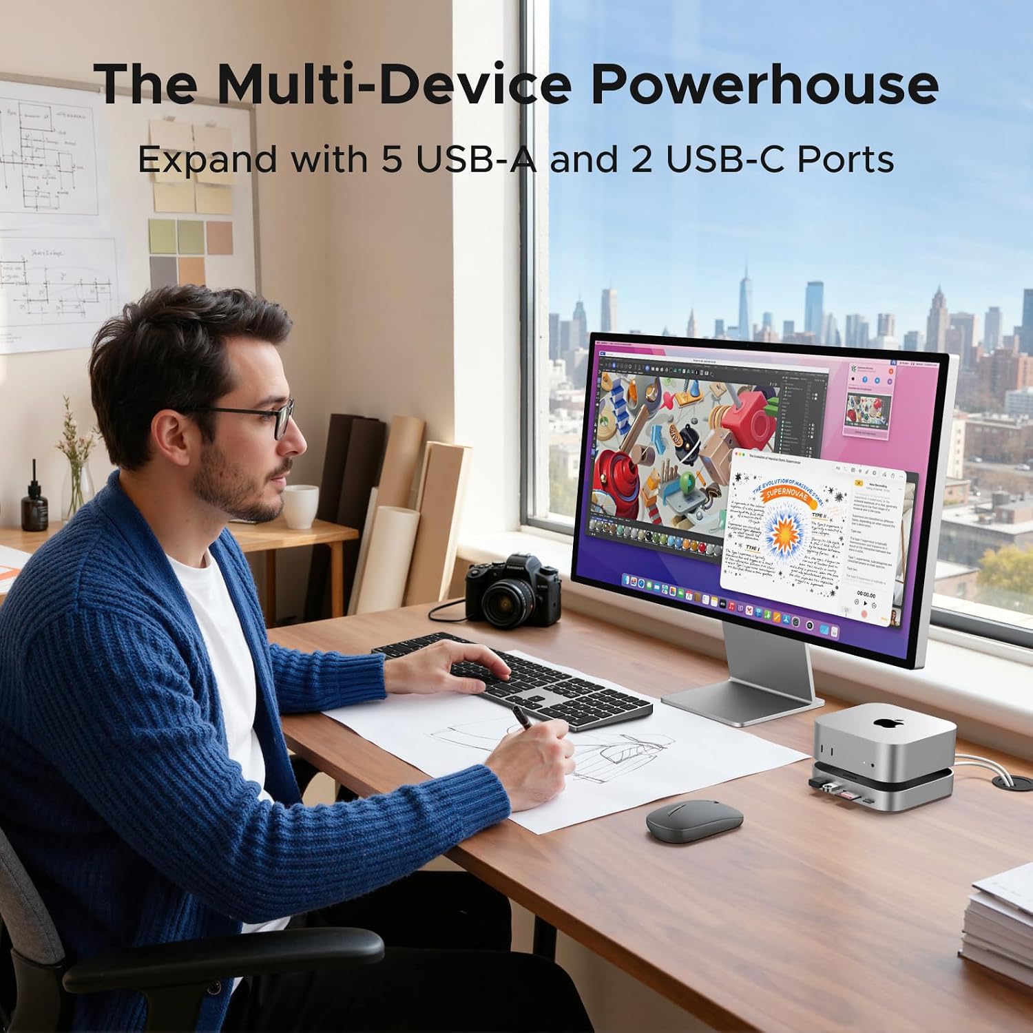 Detalle 2 de UGREEN Mac mini docking station with M.2 NVMe slot