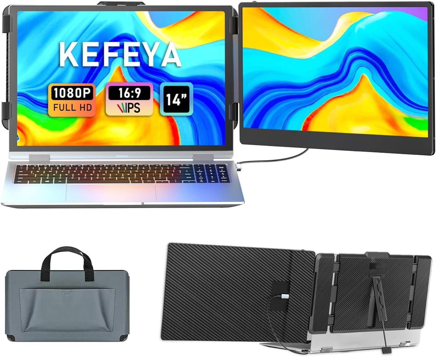 Detalle de KEFEYA 14" Portable Monitor Extender