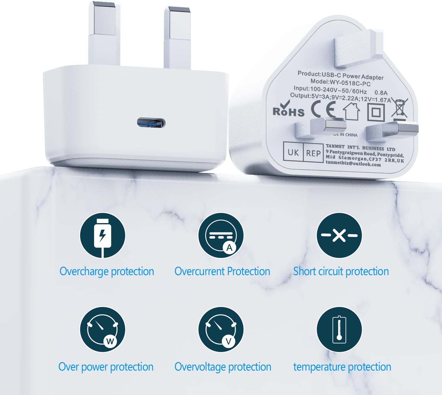 Detalle de iPhone Fast Charge Kit with 20W USB-C Power Adapter and 1m USB-C to Lightning Cable
