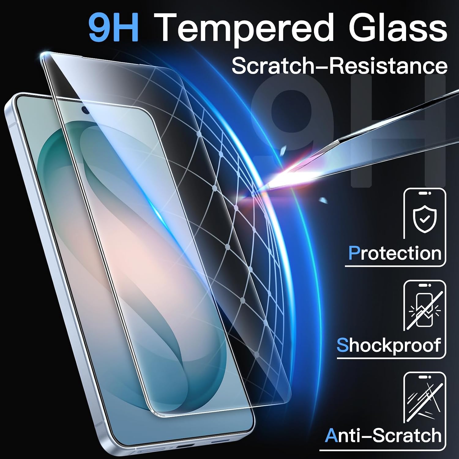 Thumbnail 5 de JETech Screen Protector for Samsung Galaxy S26 (3-Pack) – 9H Tempered Glass with Easy Installation Tool