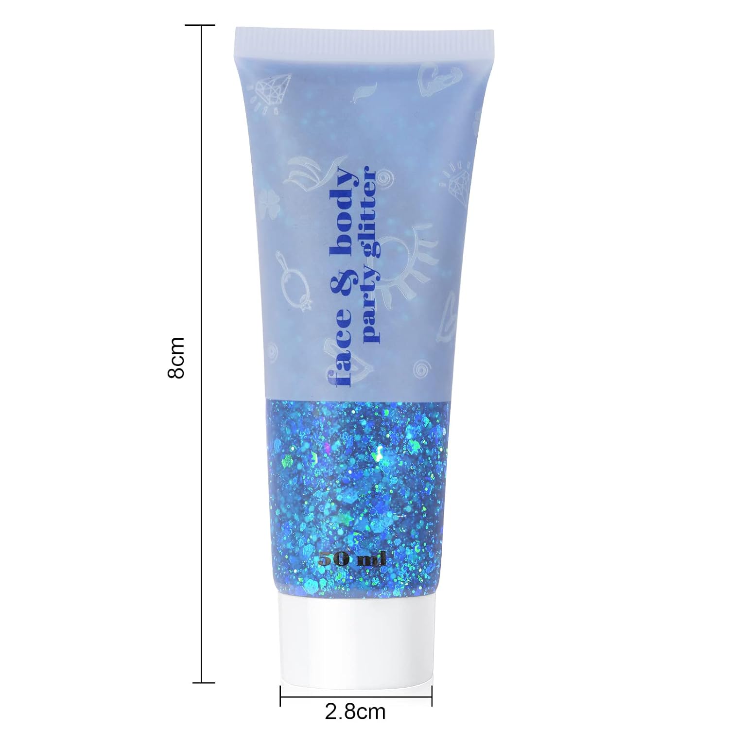 Thumbnail 6 de URAQT Body Glitter Gel – Chunky Glitzer Gel für Gesicht, Haut und Haare (01-Blau)