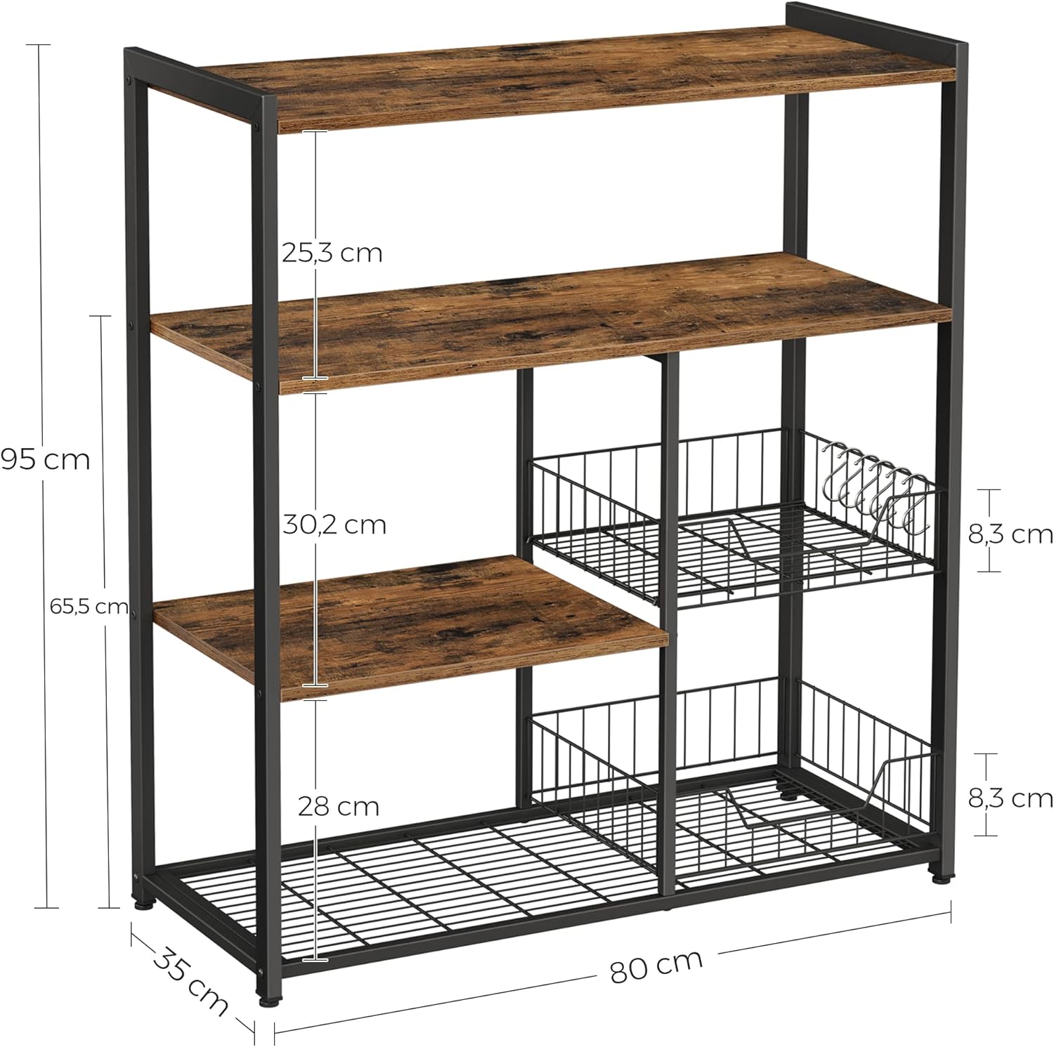 Thumbnail 2 de VASAGLE KKS96X scaffale per microonde 35x80x93,5 cm