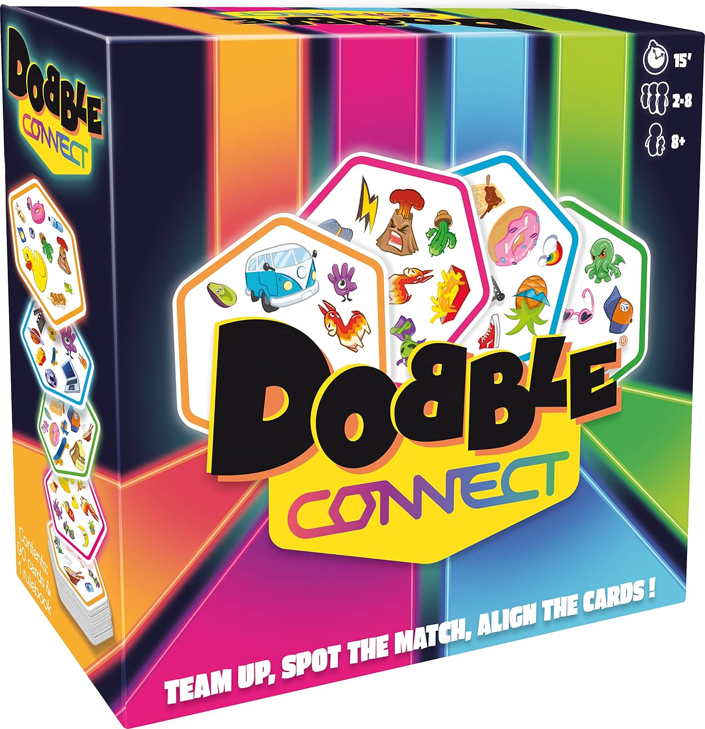 Detalle de Asmodee Dobble Connect reaction card game ๐