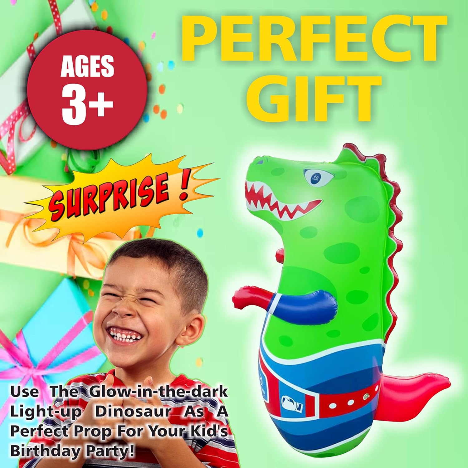 Thumbnail 5 de Marwan Sports Punch Light & Roar Dinosaur Bop Bag 47"