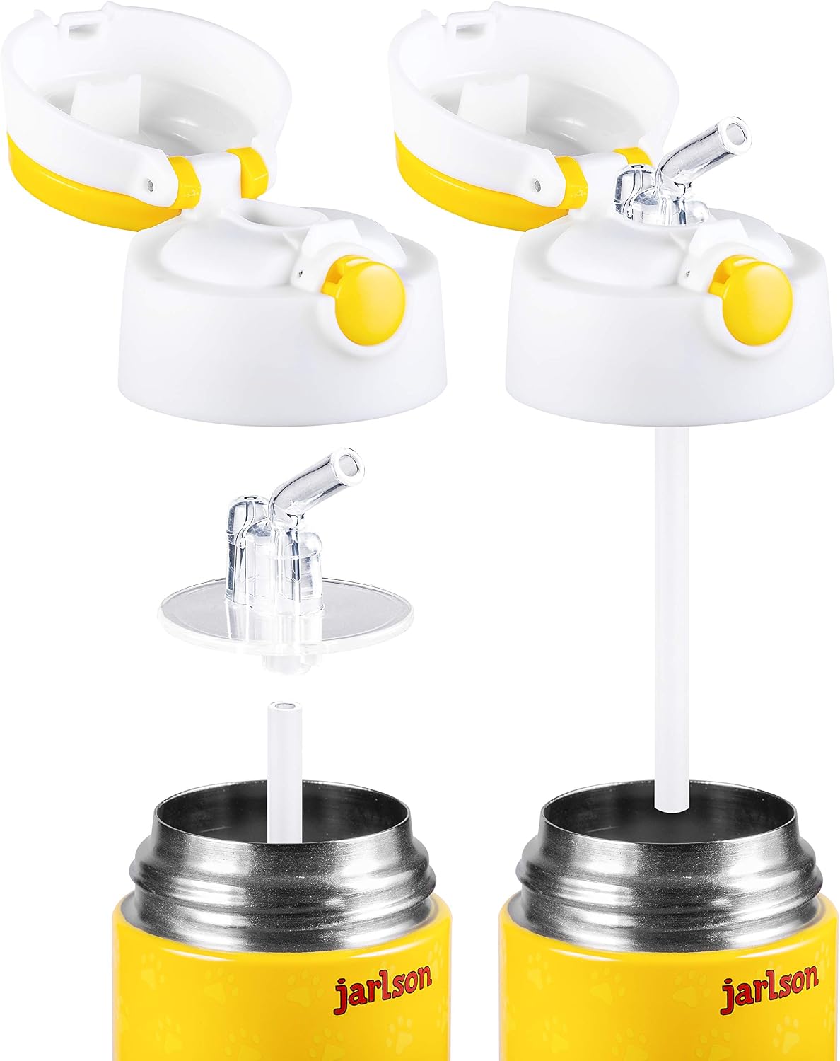Detalle 2 de Jarlson Cannucce di Ricambio per Borraccia 350 ml – 2 Bocchini in Silicone + 2 Estensioni PE
