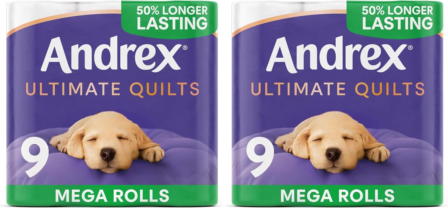 Thumbnail 6 de Andrex Ultimate Quilts Toilet Roll — 9 Mega Rolls (13.5 standard), 3-Ply, Soft & Thick