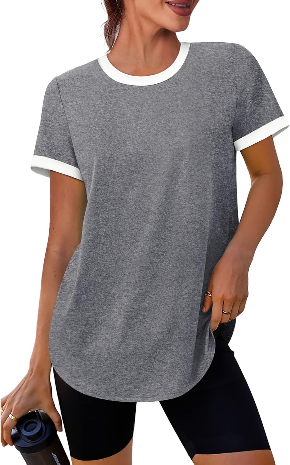 Thumbnail 6 de Womens Workout Tops Summer Short Sleeve Shirts with UPF 50+ Sun Protection and Moisture-Wicking Fabric