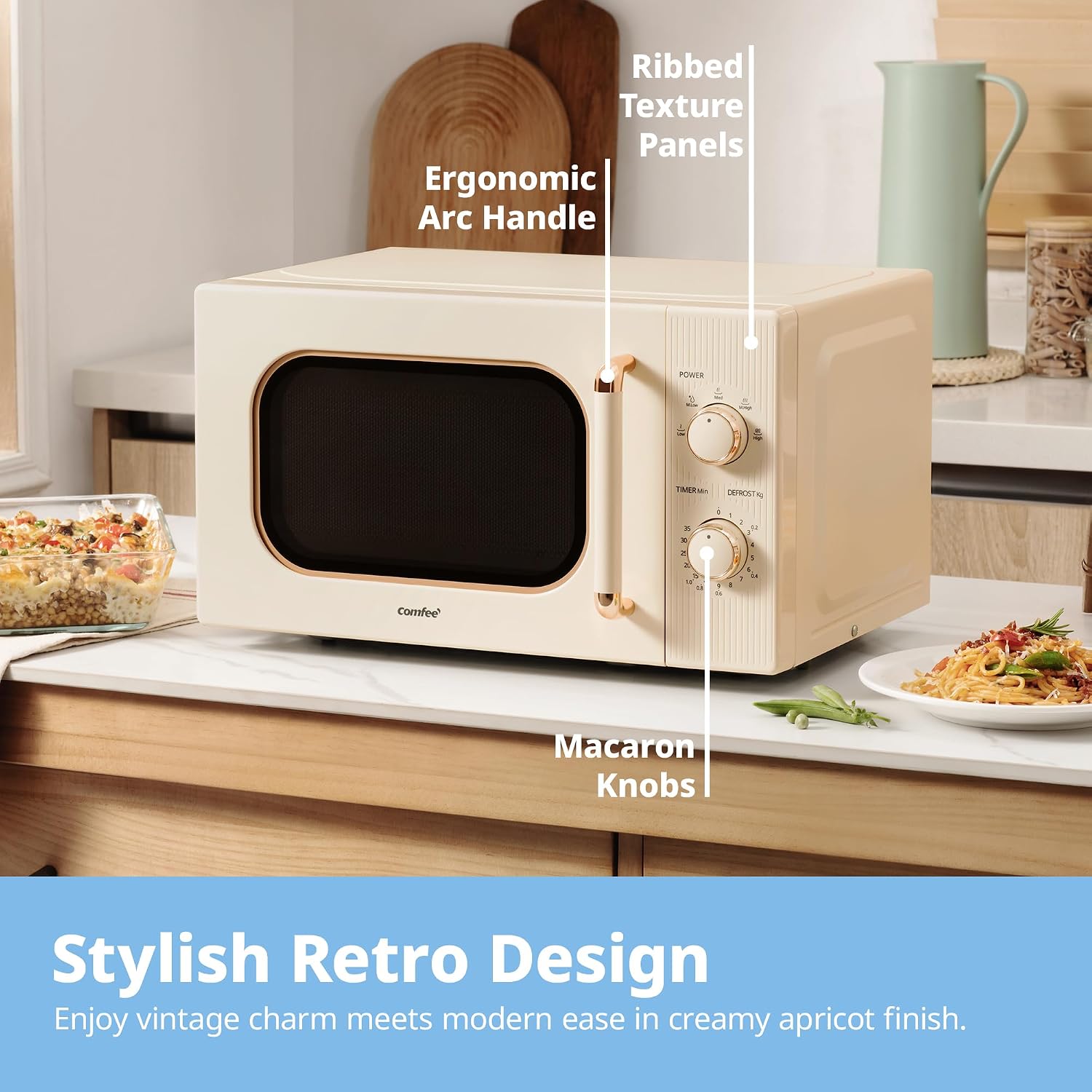 Detalle 2 de COMFEE' CMO-M202NC 20L 700W compact microwave oven