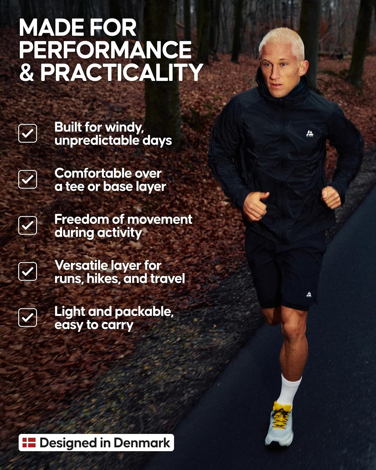 Thumbnail 2 de DANISH ENDURANCE Men's Packable Windbreaker Jacket, Lightweight and Windproof