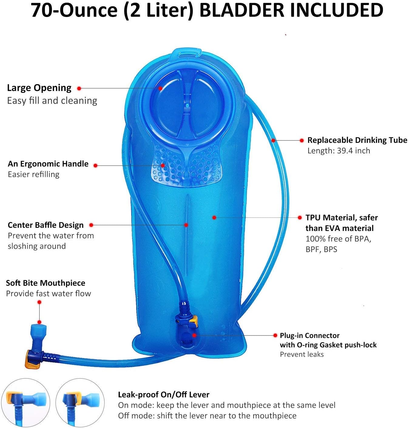 Detalle 2 de Unigear Hydration Pack 70 oz 2L
