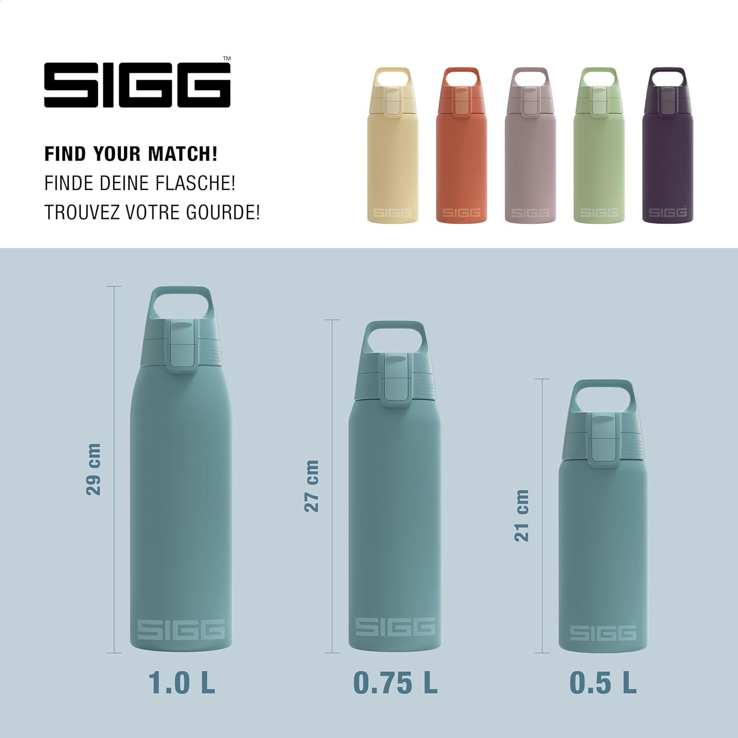 Thumbnail 4 de Sigg Shield Therm One Isolierte Trinkflasche – 0,5–1,0 L, auslaufsicher, spülmaschinenfest