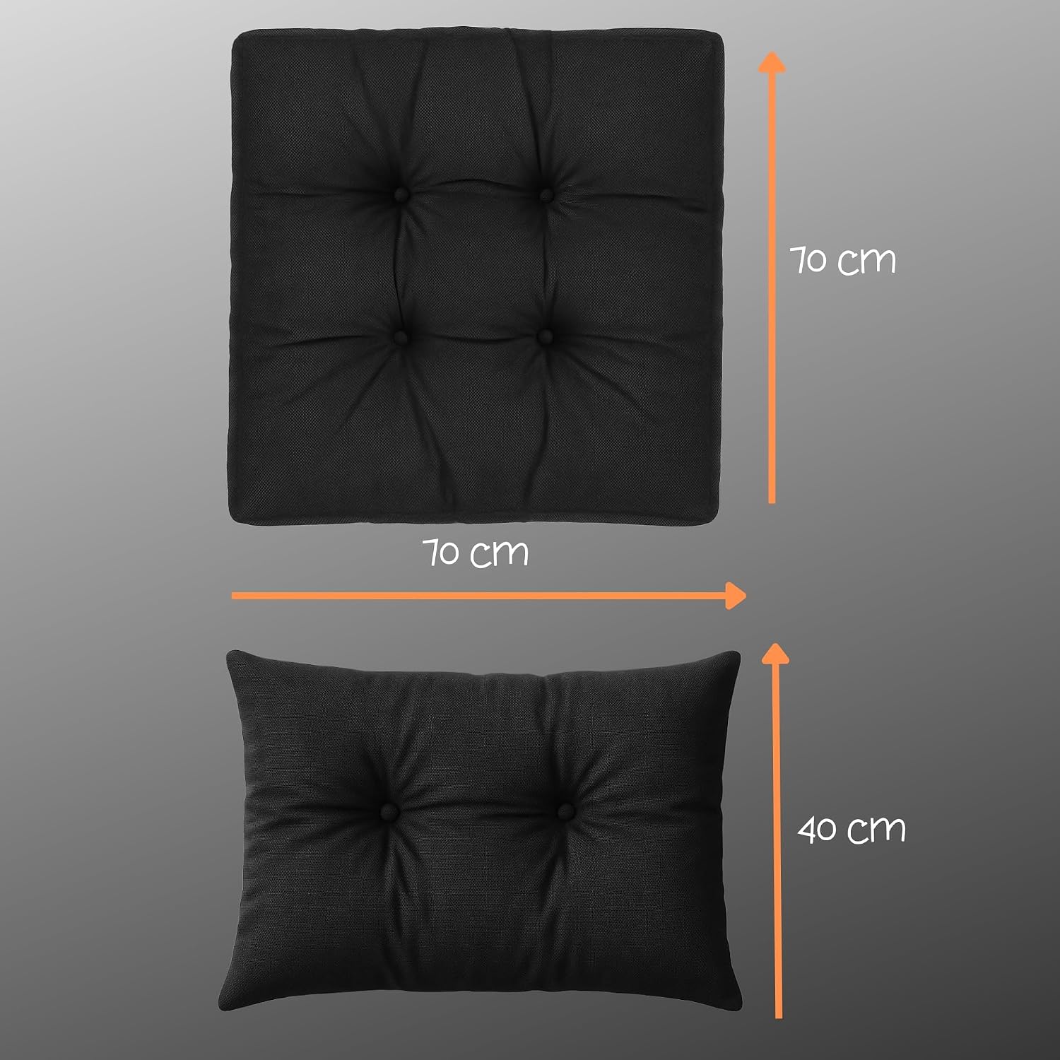 Detalle 2 de Amazinggirl set tuinkussens 70 x 70 en 40 x 70 cm, bruin en gewatteerd