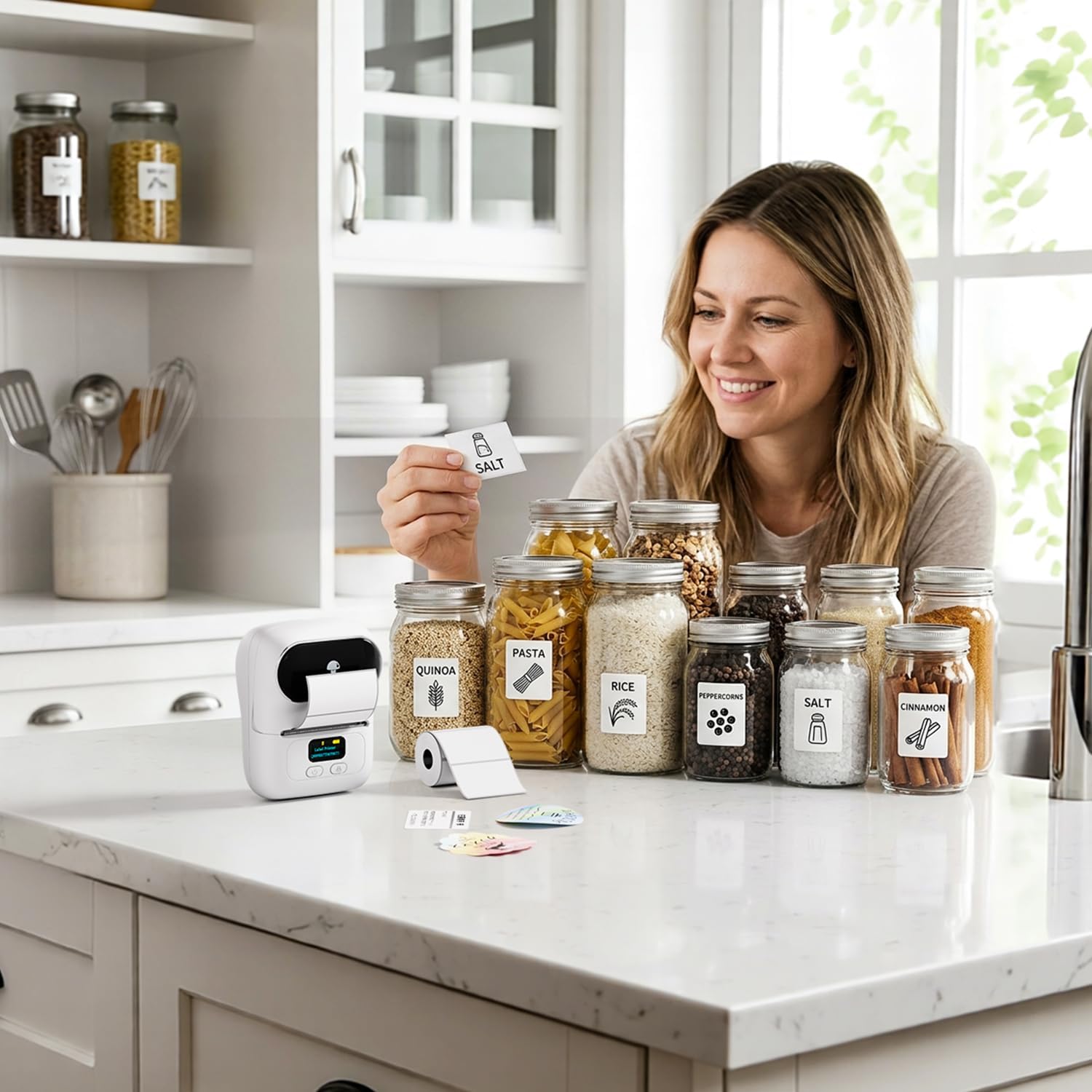 Thumbnail 1 de Phomemo M110 : imprimante d’étiquettes Bluetooth portable thermique (kit avec 3 rouleaux)