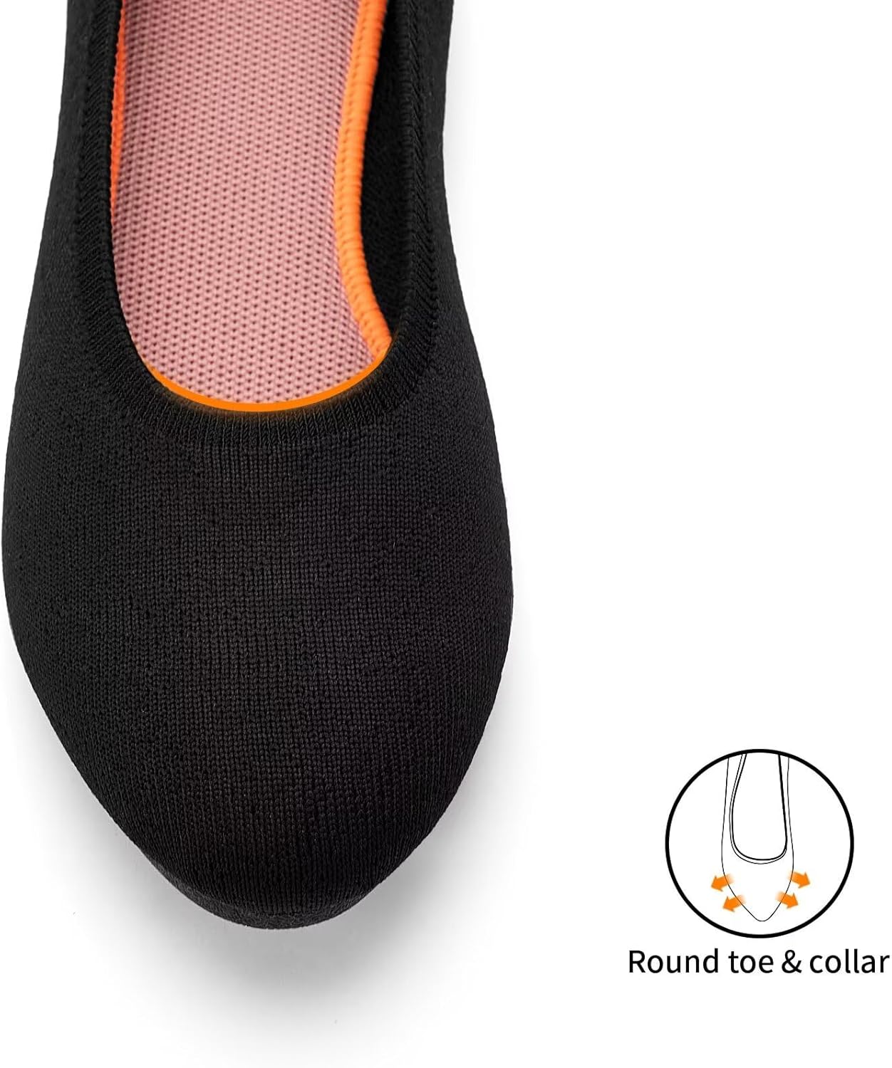 Thumbnail 2 de Puxowe Damen Ballerina Runde Zehe Flaches Schuhwerk mit Memory-Foam, Slip-On und rutschfester Sohle