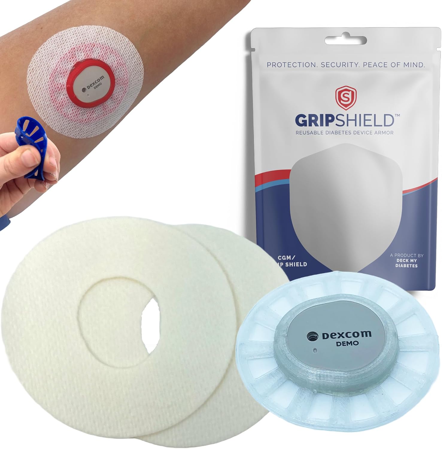 Deck My Diabetes Dexcom G7 GripShield センサー保護カバー 柔軟TPU・再利用可能・クリスタルクリア