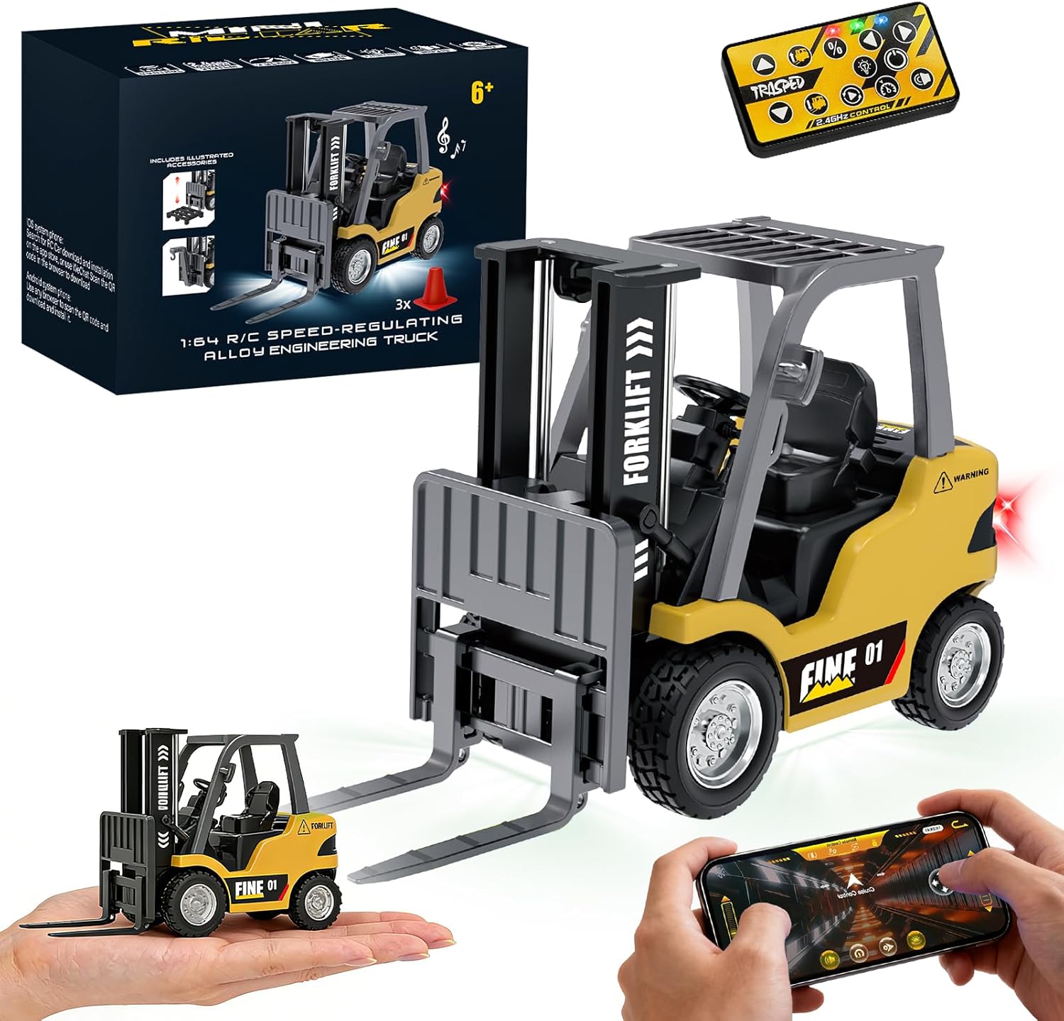 Detalle de YESHIN Mini RC Gabelstapler Spielzeug