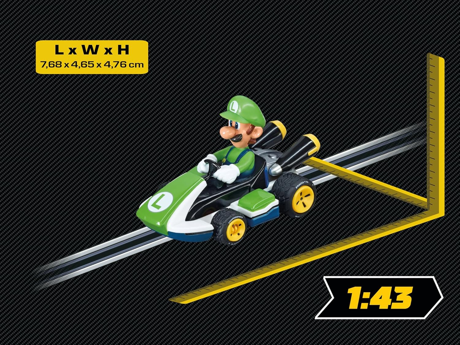 Thumbnail 3 de Carrera GO!!! Mario Kart Luigi set (20064034) — 1:43 scale track racer