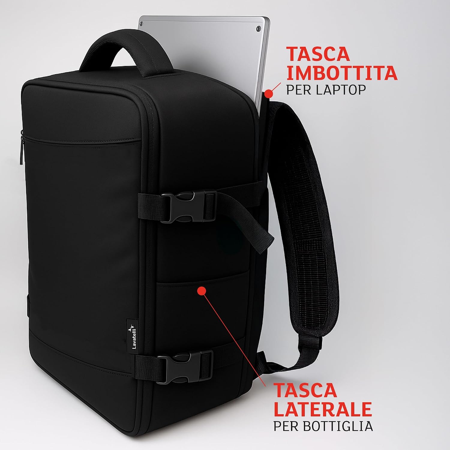 Thumbnail 5 de Zaino sottovuoto Lavatelli: 40x30x20 cm + Pompa USB-C e 2 sacchetti Travel 40x45 cm per bagaglio a mano