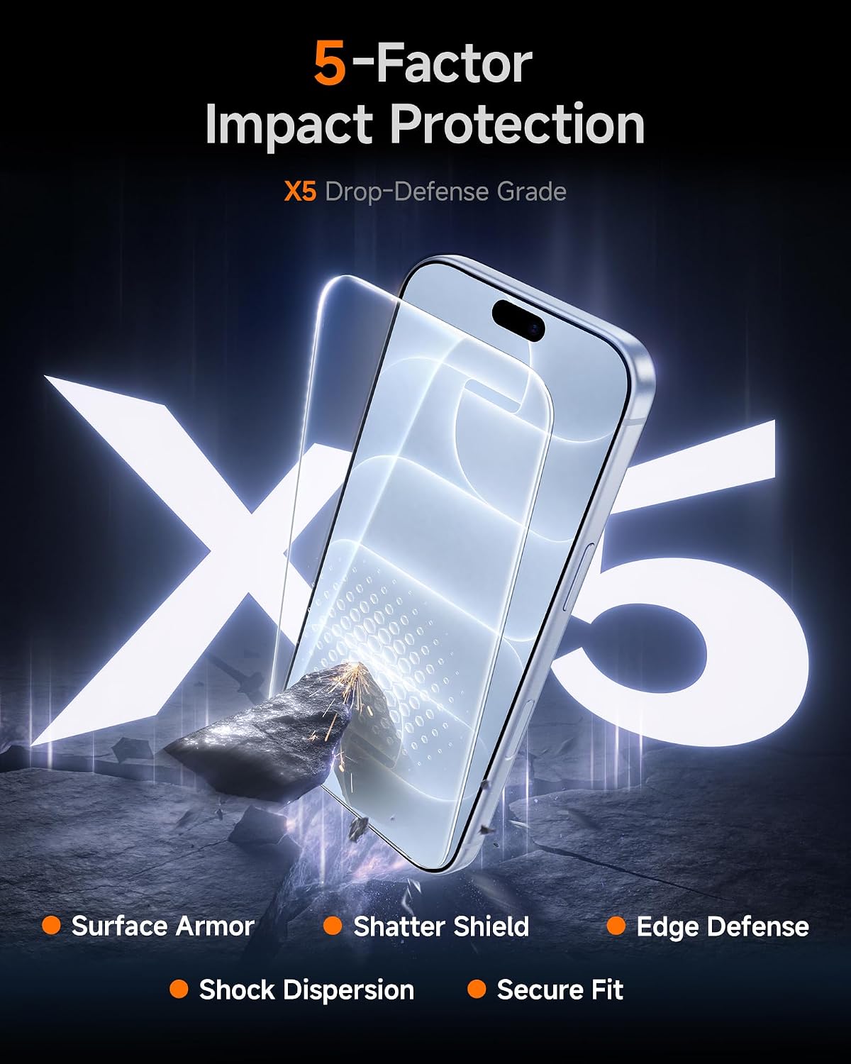 Thumbnail 3 de SMARTDEVIL Tempered Glass Screen Protector for iPhone 18 Pro Max, 9H, 2-Pack