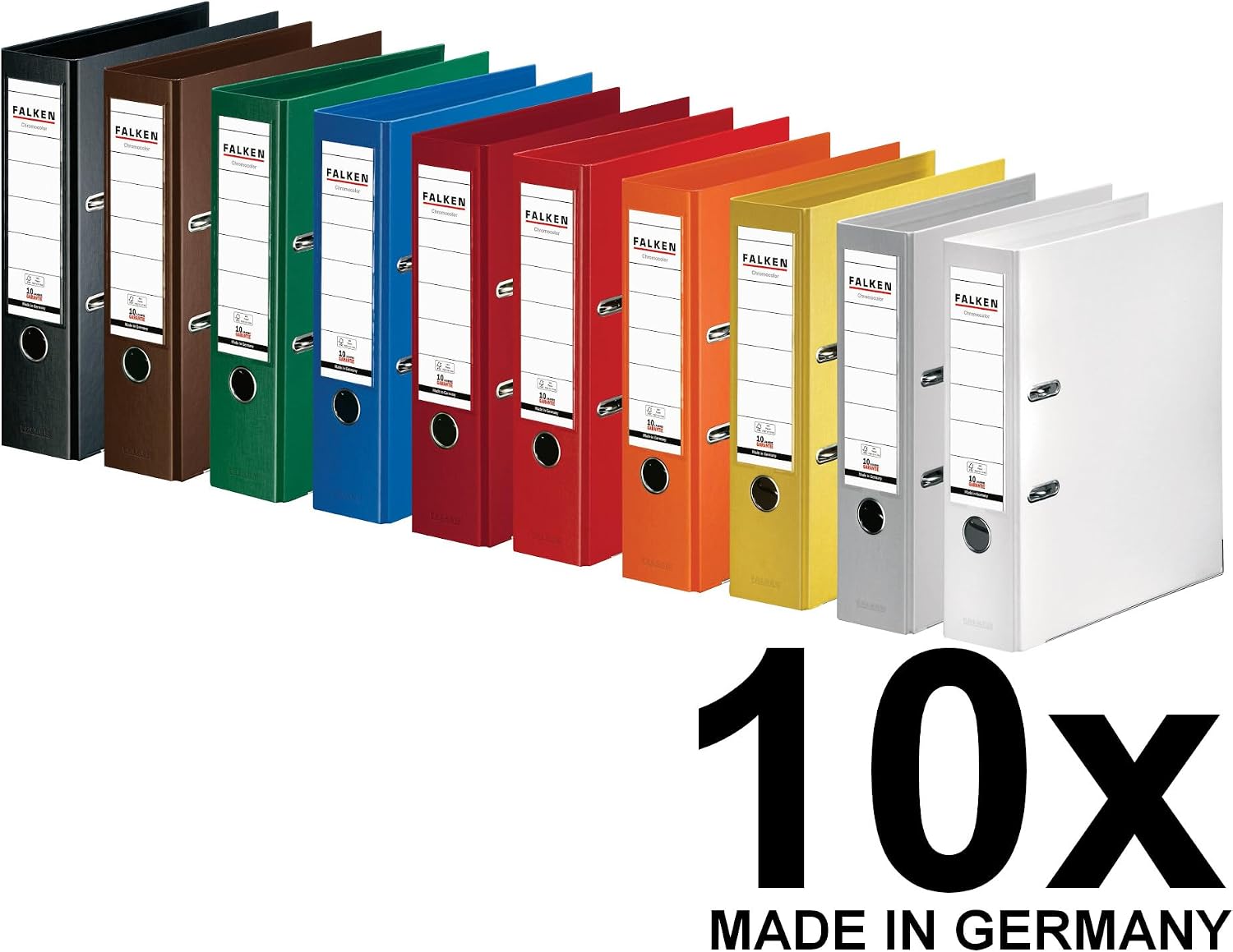 Detalle 2 de Falken Confezione da 10 raccoglitori Chromocolor 8 cm DIN A4 – Made in Germany