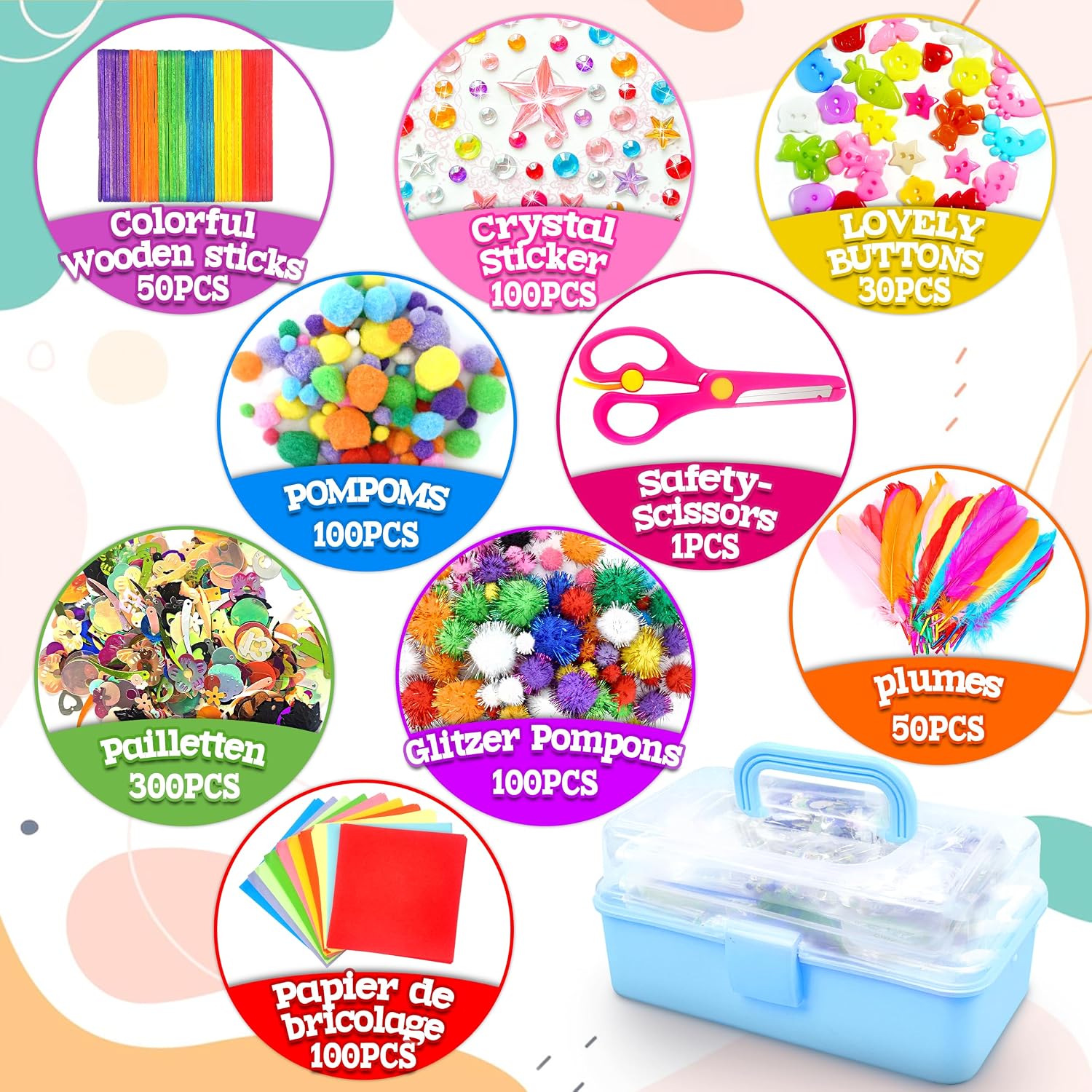 Detalle 2 de 3000+ Pcs Art and Craft Supplies for Kids 3000+
