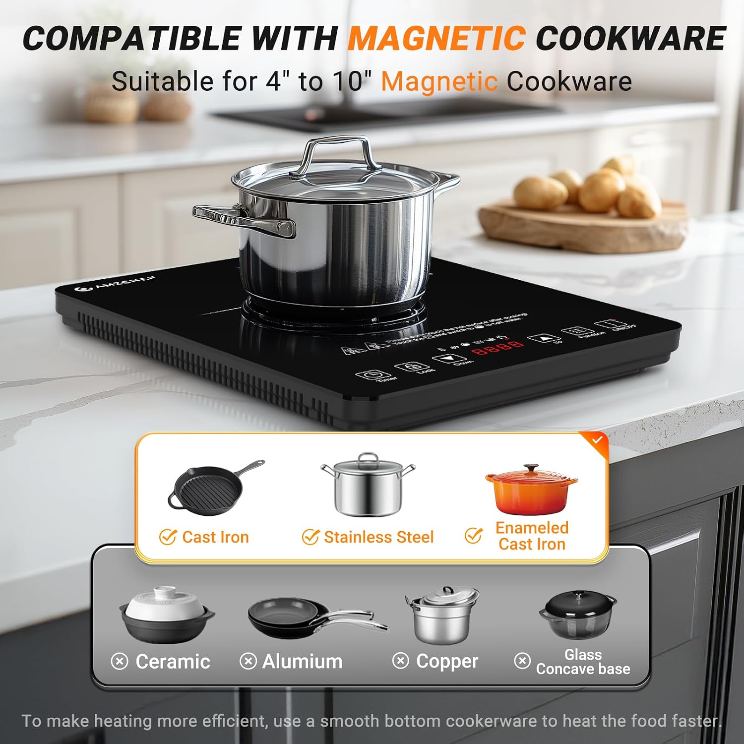Thumbnail 3 de AMZCHEF Portable Induction Cooktop 1800W