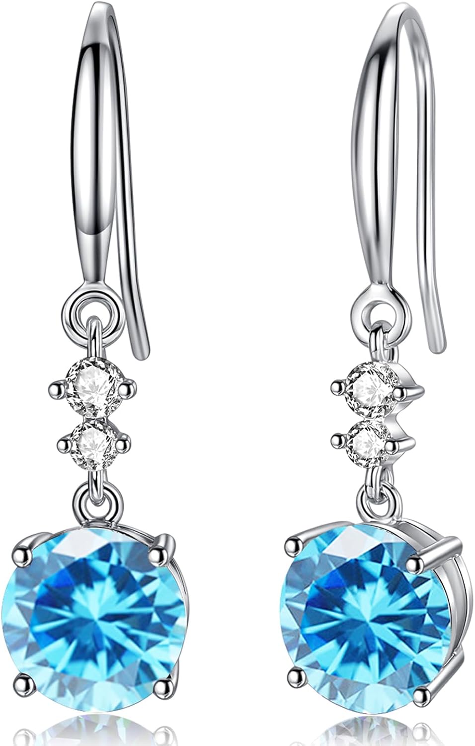Thumbnail 5 de WOVEE Silber 925 Hängende Ohrringe mit Zirkonia und Topas – lange Ohrhänger (31,3 mm)