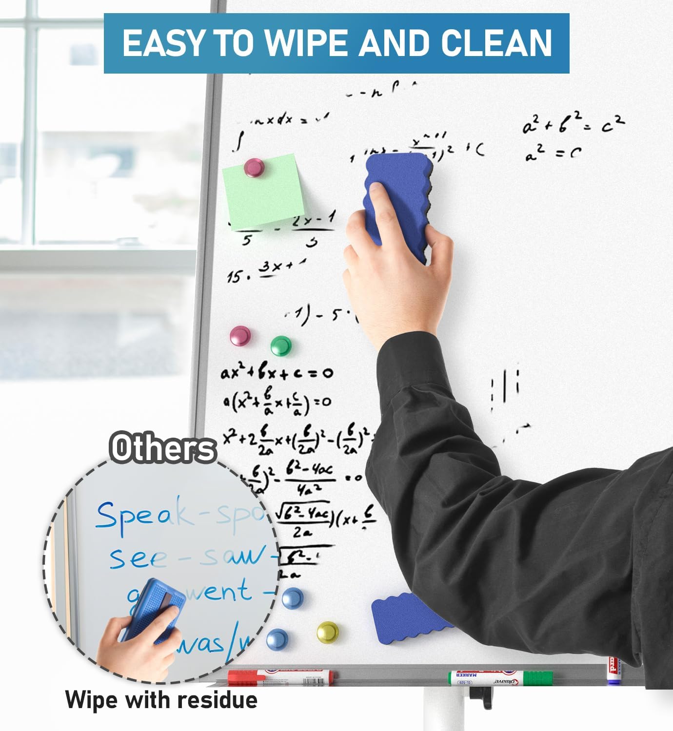 Detalle 2 de Nicpro mobile whiteboard flip chart stand (90 x 60 cm) – height adjustable magnetic dry-erase easel with pens, erasers & magnets