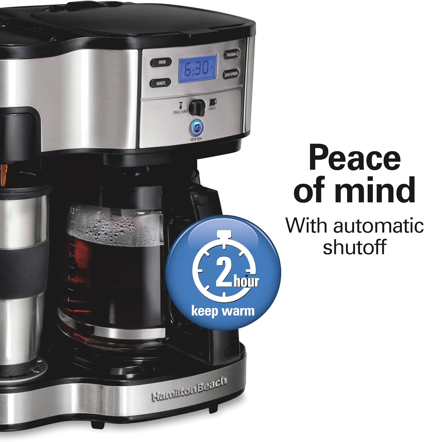 Thumbnail 4 de Hamilton Beach 2-Way Programmable Coffee Maker 12-Cup Glass Carafe