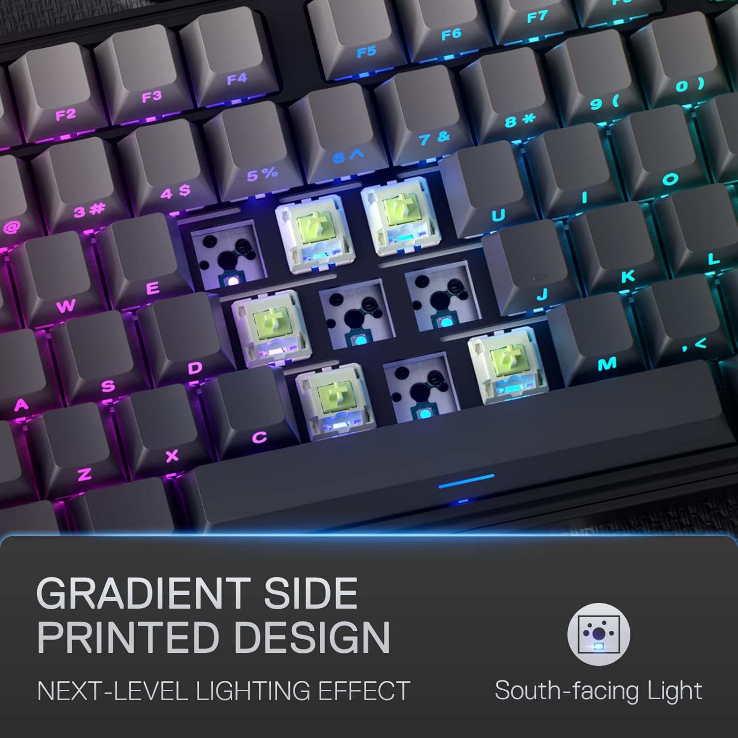 Detalle 2 de Redragon K707 PRO GB 80% Wireless Gasket RGB Mechanical Keyboard (Hot-swap, Tri-mode)
