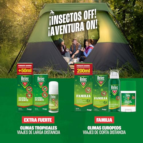 Detalle de Relec Familia Spray Antimosquitos 100 ml: protección duradera para toda la familia