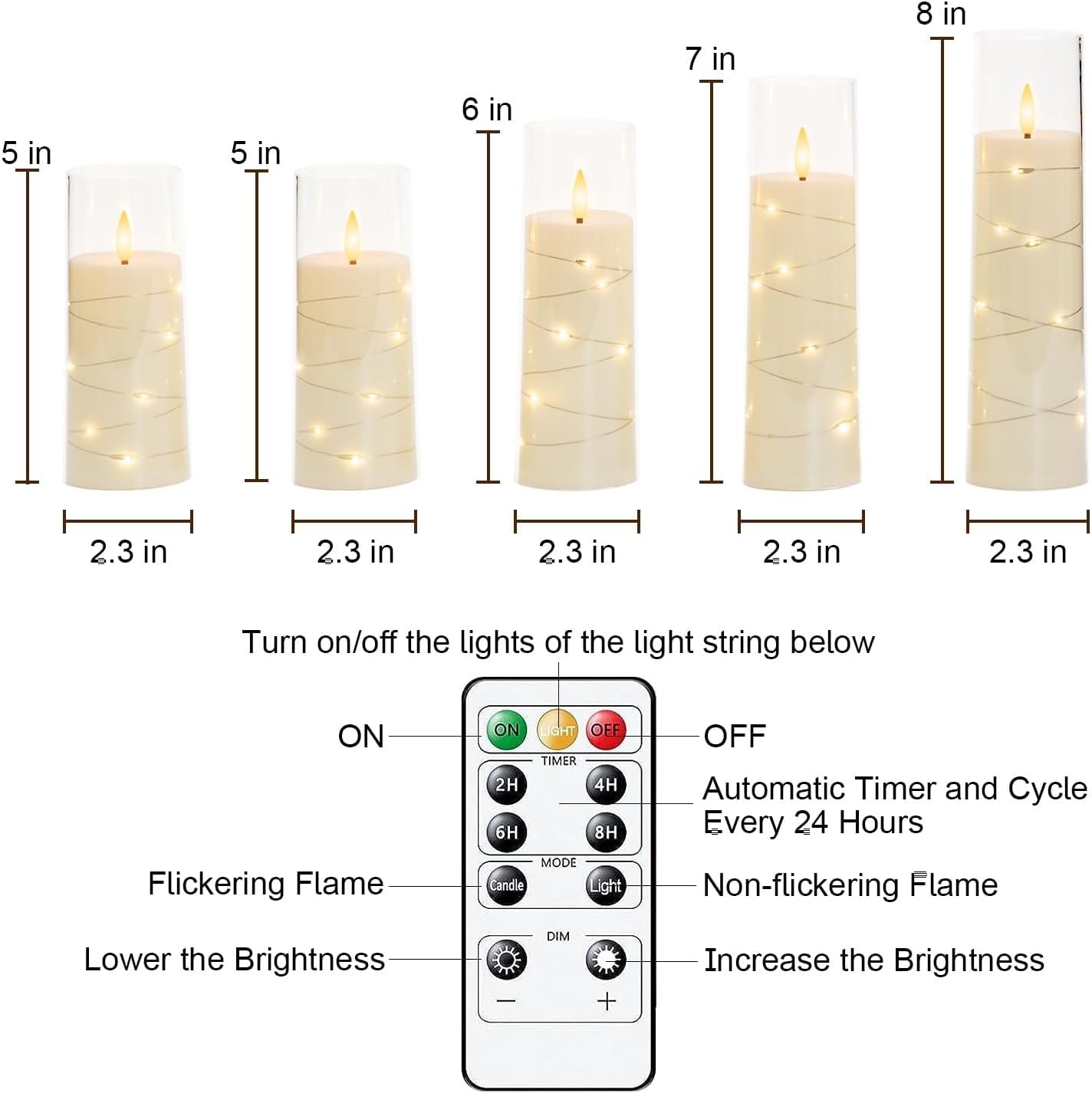Thumbnail 4 de Homemory Flickering Flameless Candles 5-set
