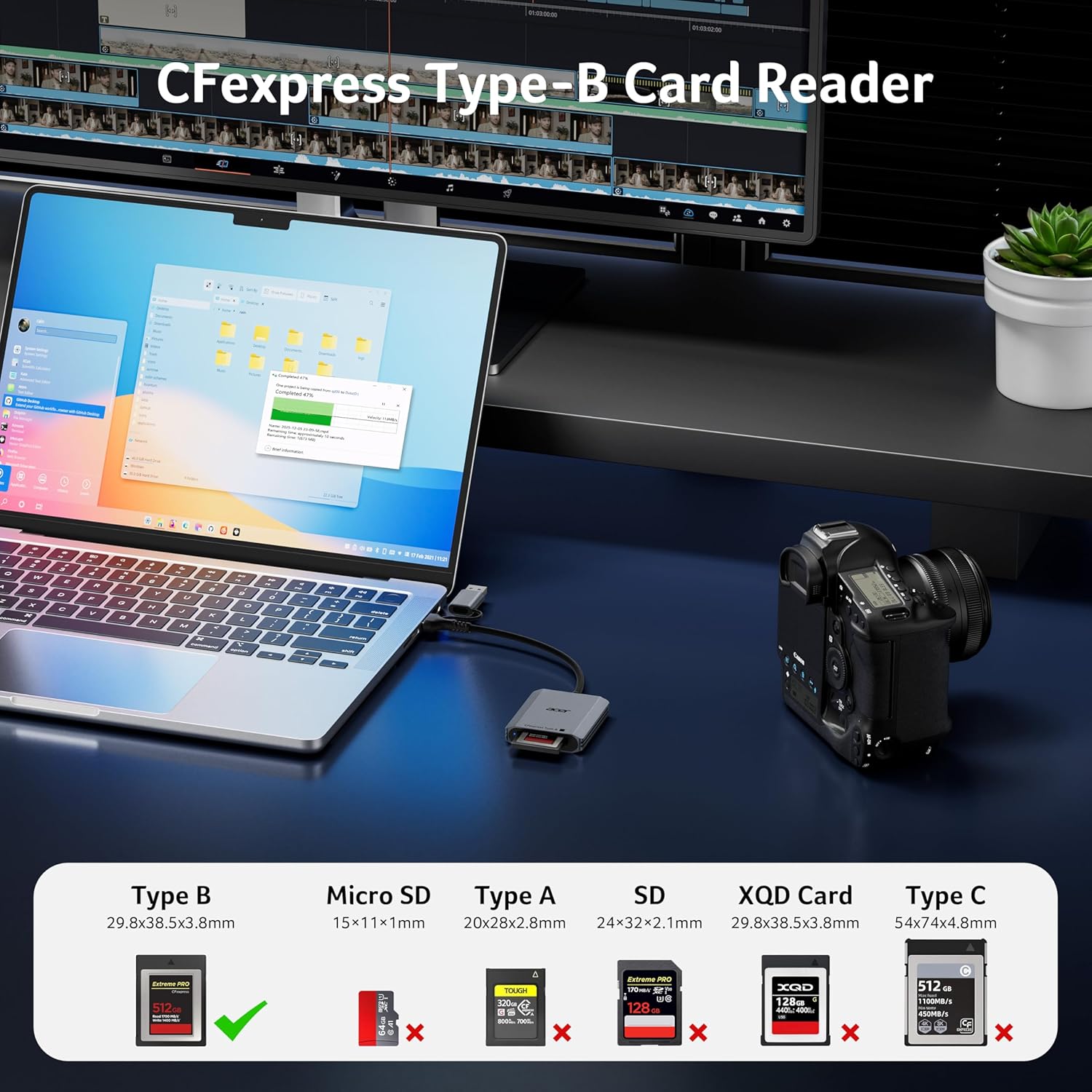 Thumbnail 1 de Acer CFexpress Type B Card Reader review: solid 2-in-1 USB-C/USB-A reader for fast transfers