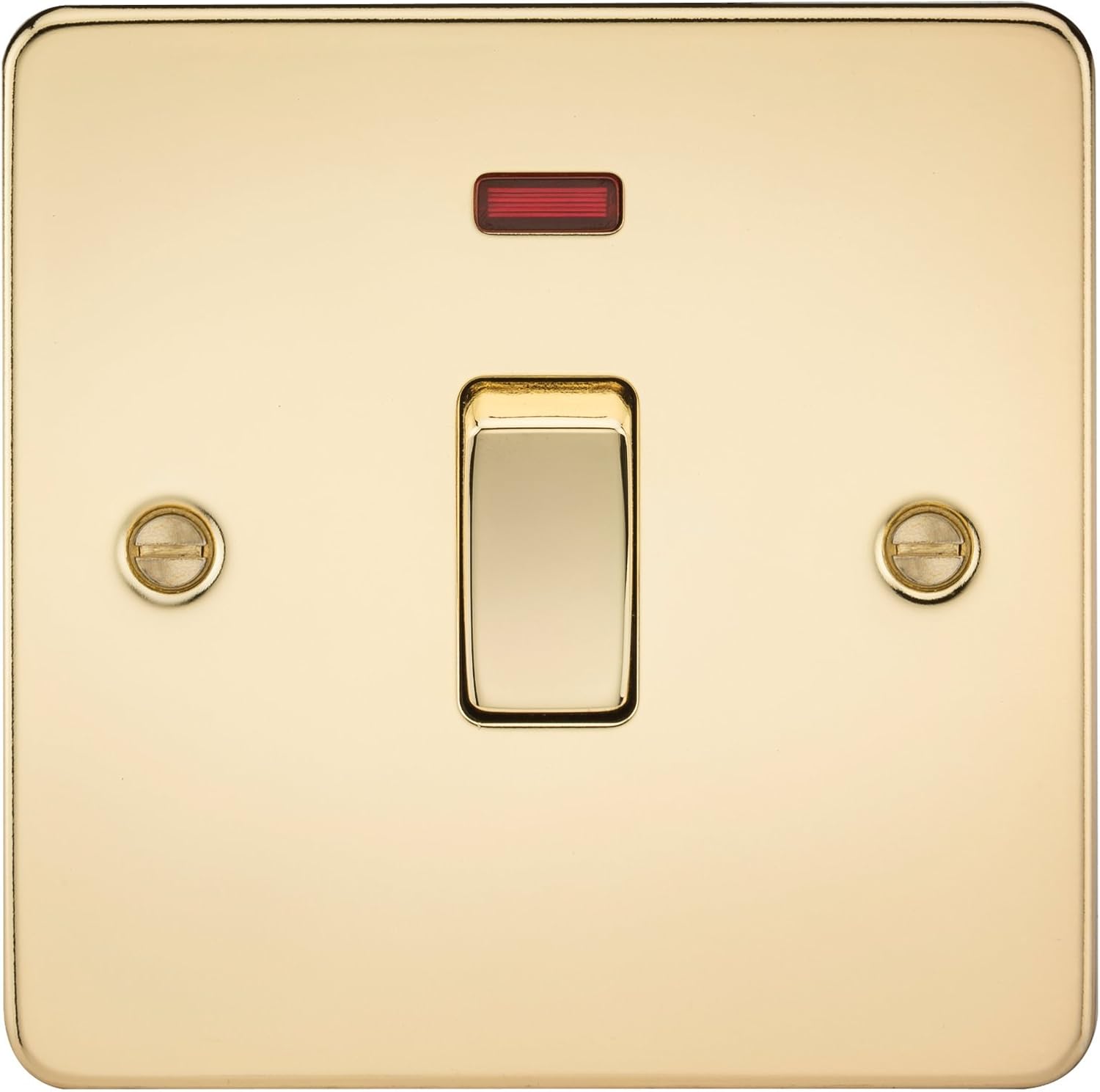 Thumbnail 2 de Knightsbridge FP6300NPB FPAV6300NPB Flat Plate 13A Switched Fused Spur Unit with Neon-Polished Brass