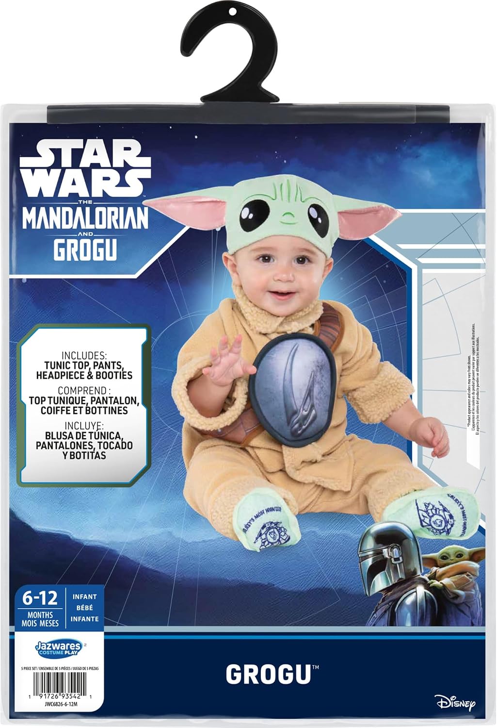 Detalle 2 de STAR WARS Grogu Infant Halloween Costume, Five-Piece Set