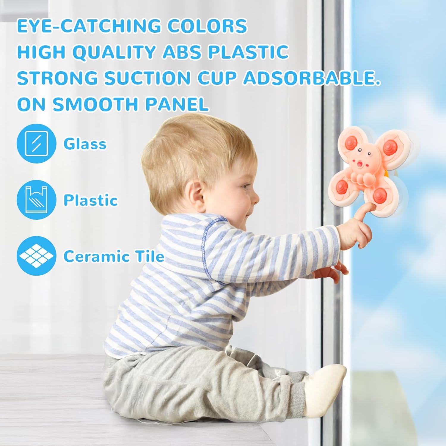 Detalle 2 de Vicloon Giocattolo a Ventosa per Bambini – Set di 4 Giochini Sensoriali per Bagno (Oceano)