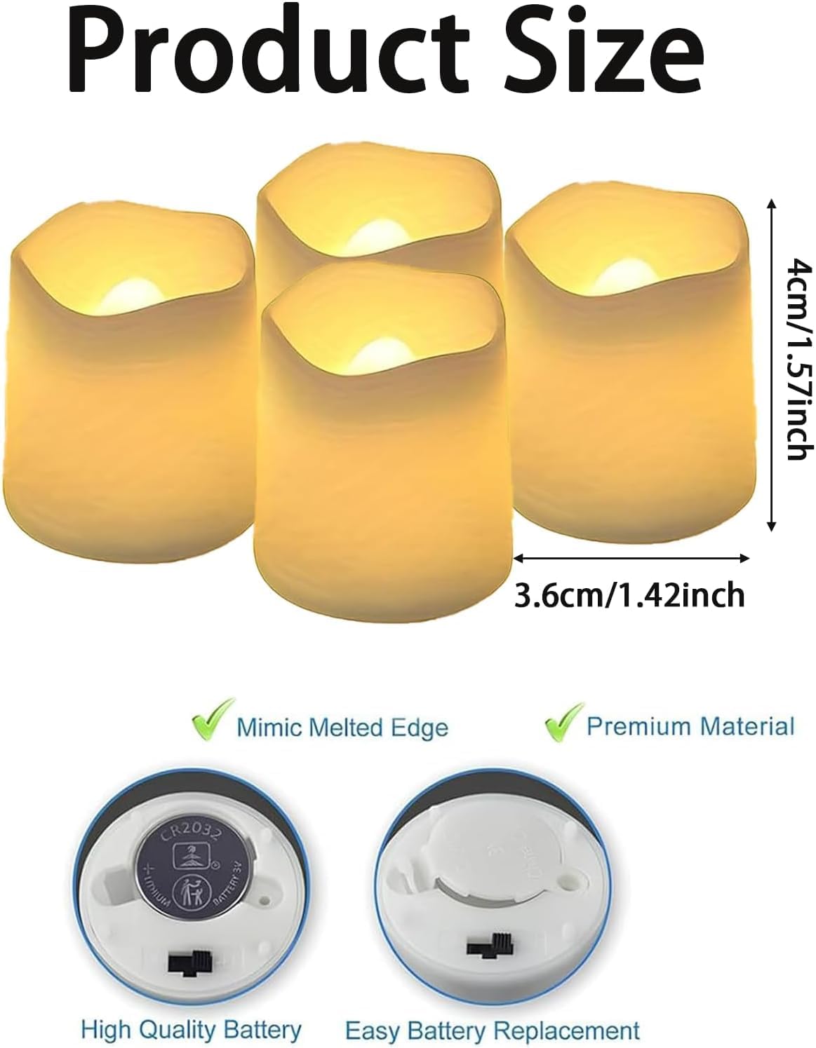 Thumbnail 1 de Velas LED sin llama 24 unidades 🕯