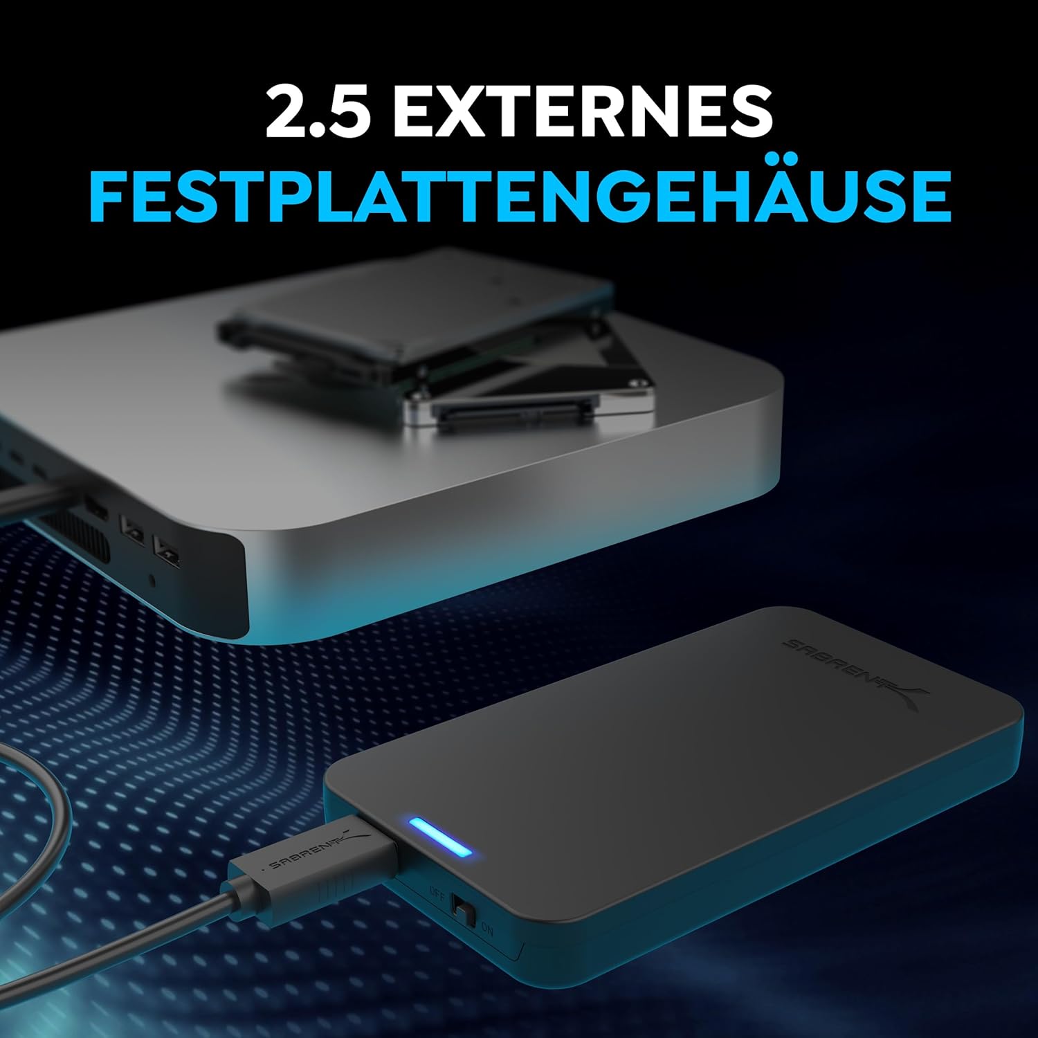 Detalle 2 de SABRENT EC-UASP Festplattengehäuse 2,5 💾