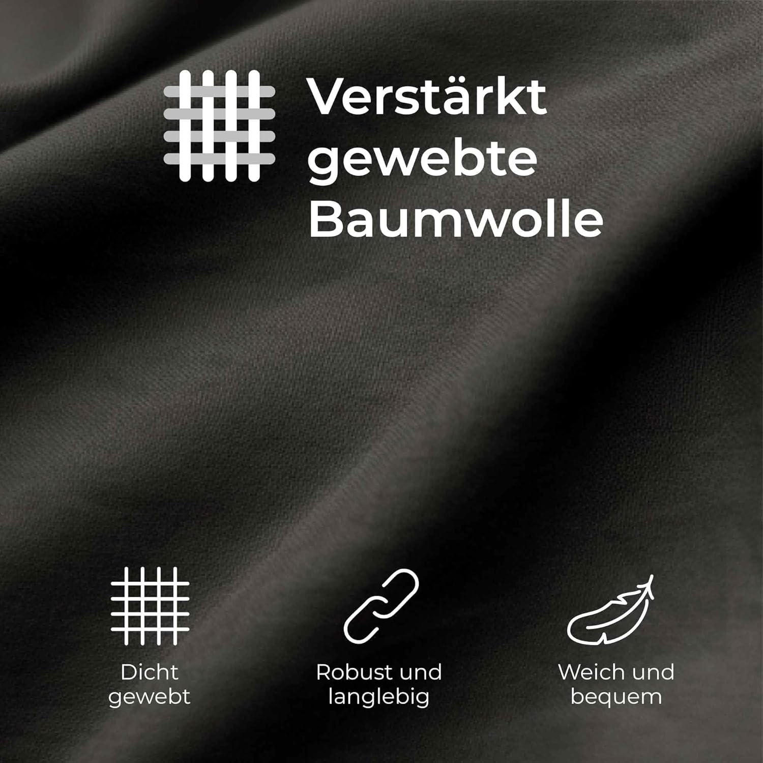 Thumbnail 3 de Dreamzie Kissenbezug 40 x 80 Renforcé Baumwolle (2er-Set) – Anthrazit