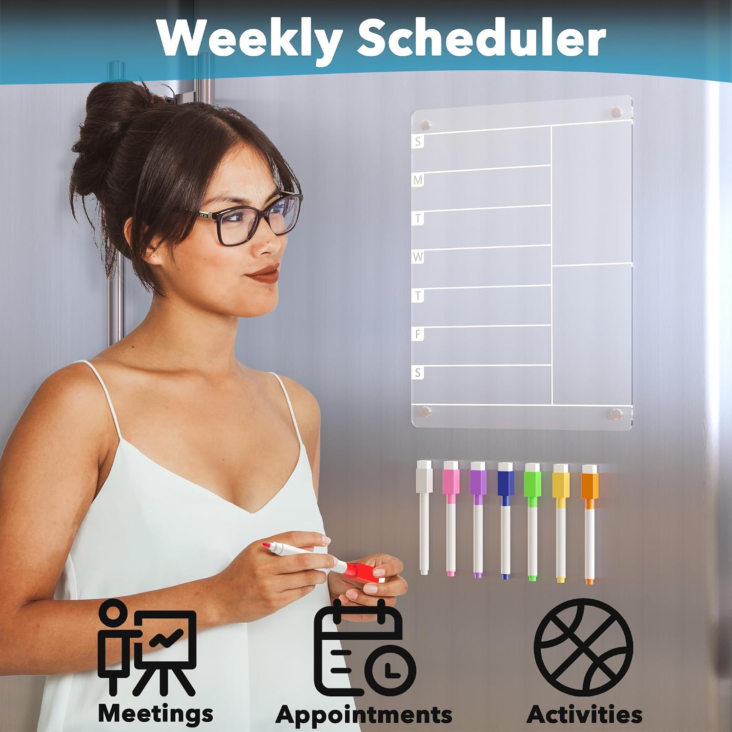 Detalle 2 de Neatsure Acrylic Magnetic Meal Planner 12 x 9 in