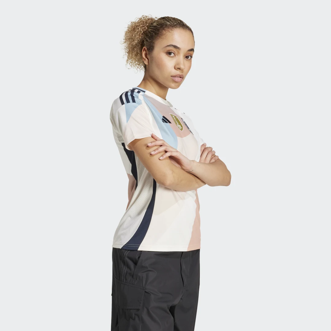 Detalle de Camiseta segunda equipación selección femenina España 25 de Adidas (Blanco)