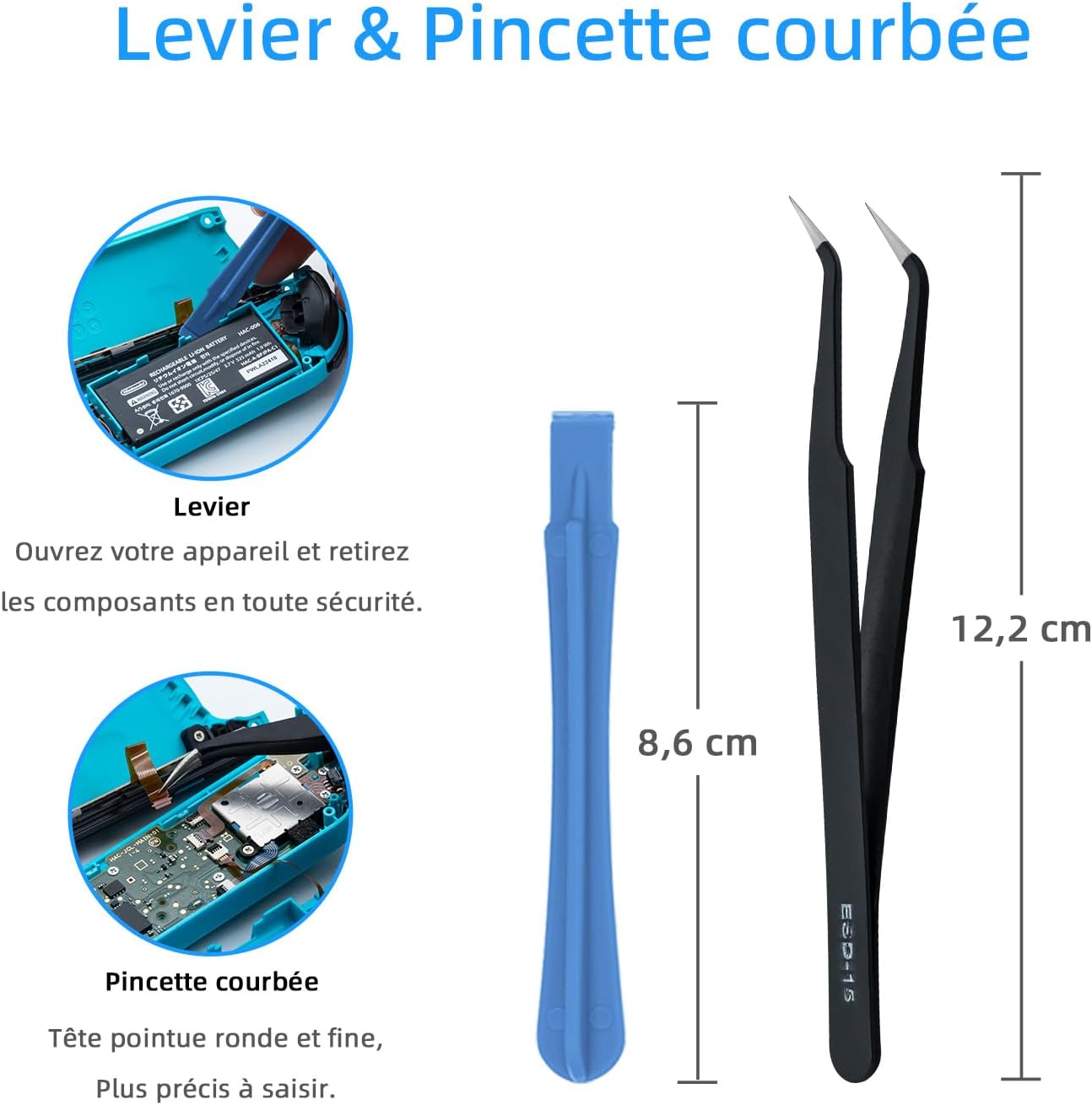 Thumbnail 1 de Kit de réparation Joy-Con Mcbazel (Switch / Switch Lite / Switch OLED) avec joysticks de rechange et tournevis Triwing